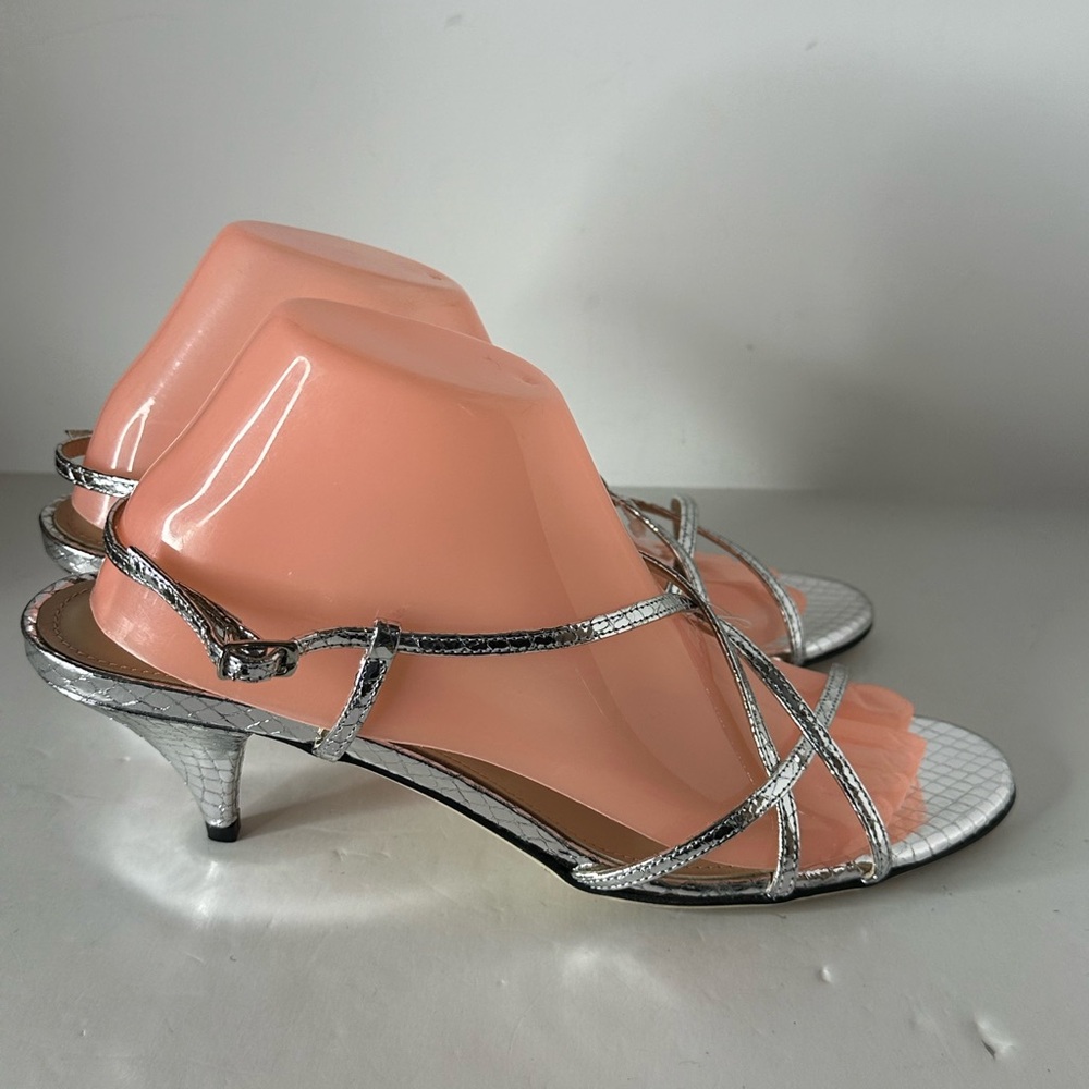 Theory 2” Kitten Heel Sling Back Python Print Sil… - image 2